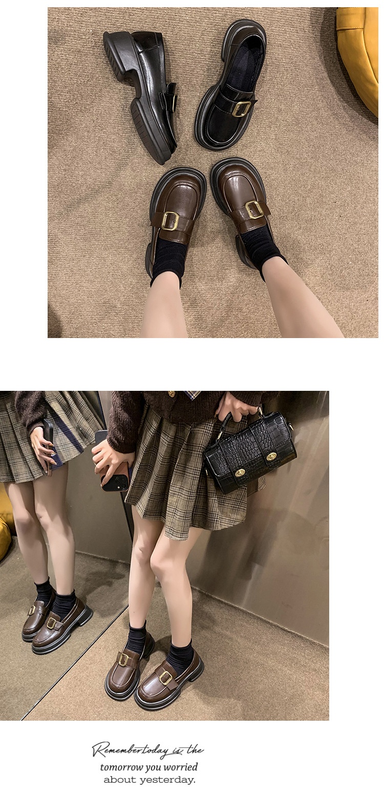 2024 Nieuwe Loafers Britse Stijl Zachte Dames Trendy Lente Herfst Dikke Zool Retro Slip-On Kleine Leren Schoenen_voghion.com