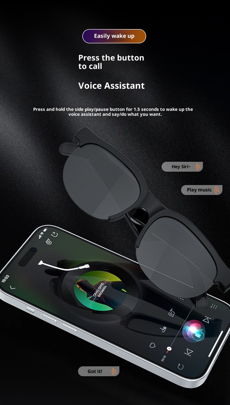 3c Cross-Border XG88Pro Smart Translation Bluetooth Glasses Headset Wireless Sports Running Cycling HD Call Blue Light_voghion.com