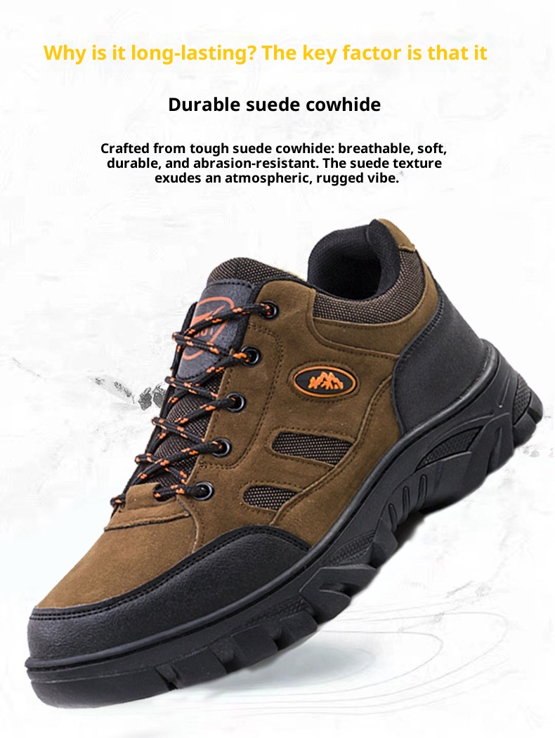 Chaussures de randonnée ShoeGlobe pour hommes, toutes saisons, à semelle large, antidérapantes, imperméables et résistantes à l'usure. Idéales pour les voyages et le travail._voghion.com