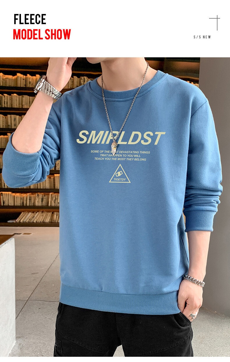 Garçon Nouveaux vêtements d'automne printemps T-shirt à manches longues Chemise de base Pull à col rond pour homme_voghion.com