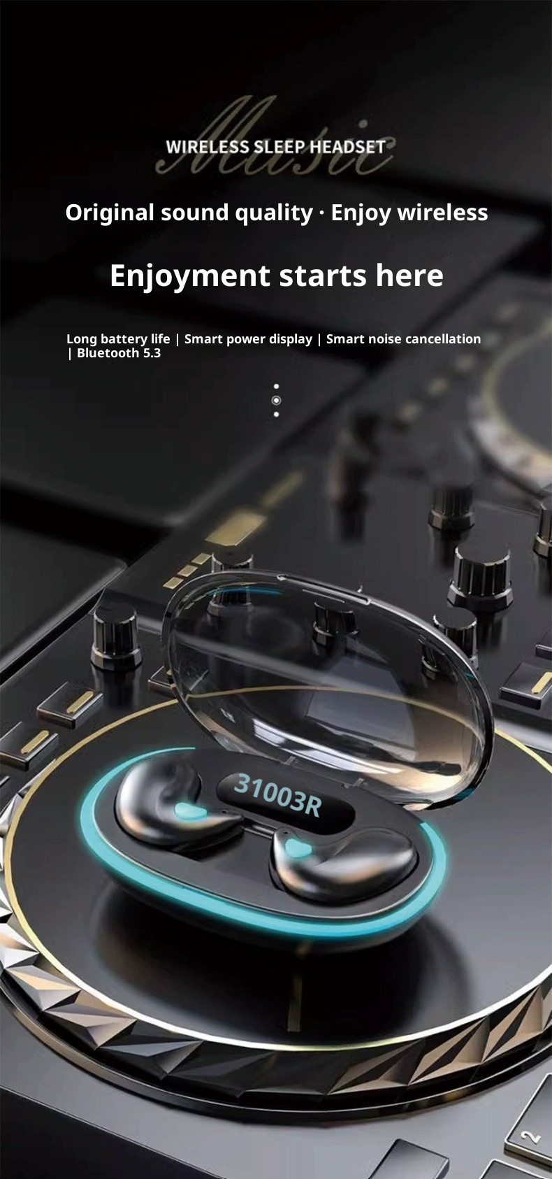 3c Ultra-Thin X55 Sleep Wireless Bluetooth Earphones 2025 New Air Bone Conduction Long Battery Life Non-In-Ear_voghion.com