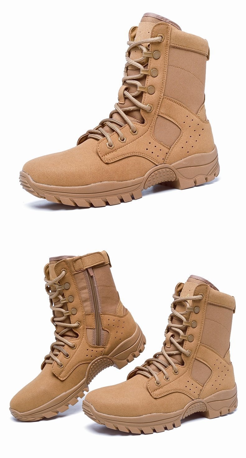 ShoeGlobe Stivali da lavoro tattici alti, antiscivolo, ammortizzanti, sottili, con tomaia in mesh, impermeabili, traspiranti, scarpe da trekking_voghion.com