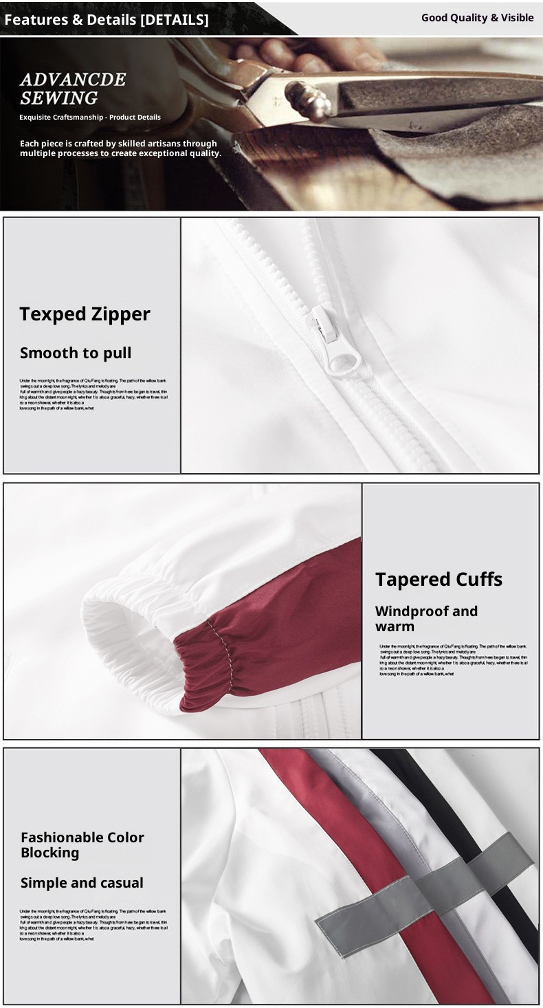 001 Neuer lässiger, dünner Stehkragen-Sport-Zweiteiler für Herren, Frühling/Herbst, Trendy 3225_voghion.com