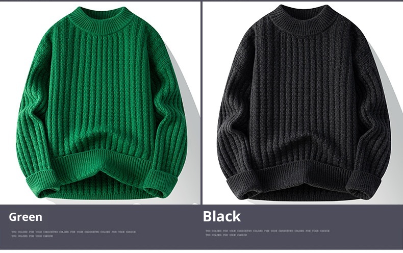 1 2025 Inverno Uomo Versione Coreana Largo Trendy Personalità Ins Maglione Lavorato a Maglia Base Ispessita Abbigliamento_voghion.com