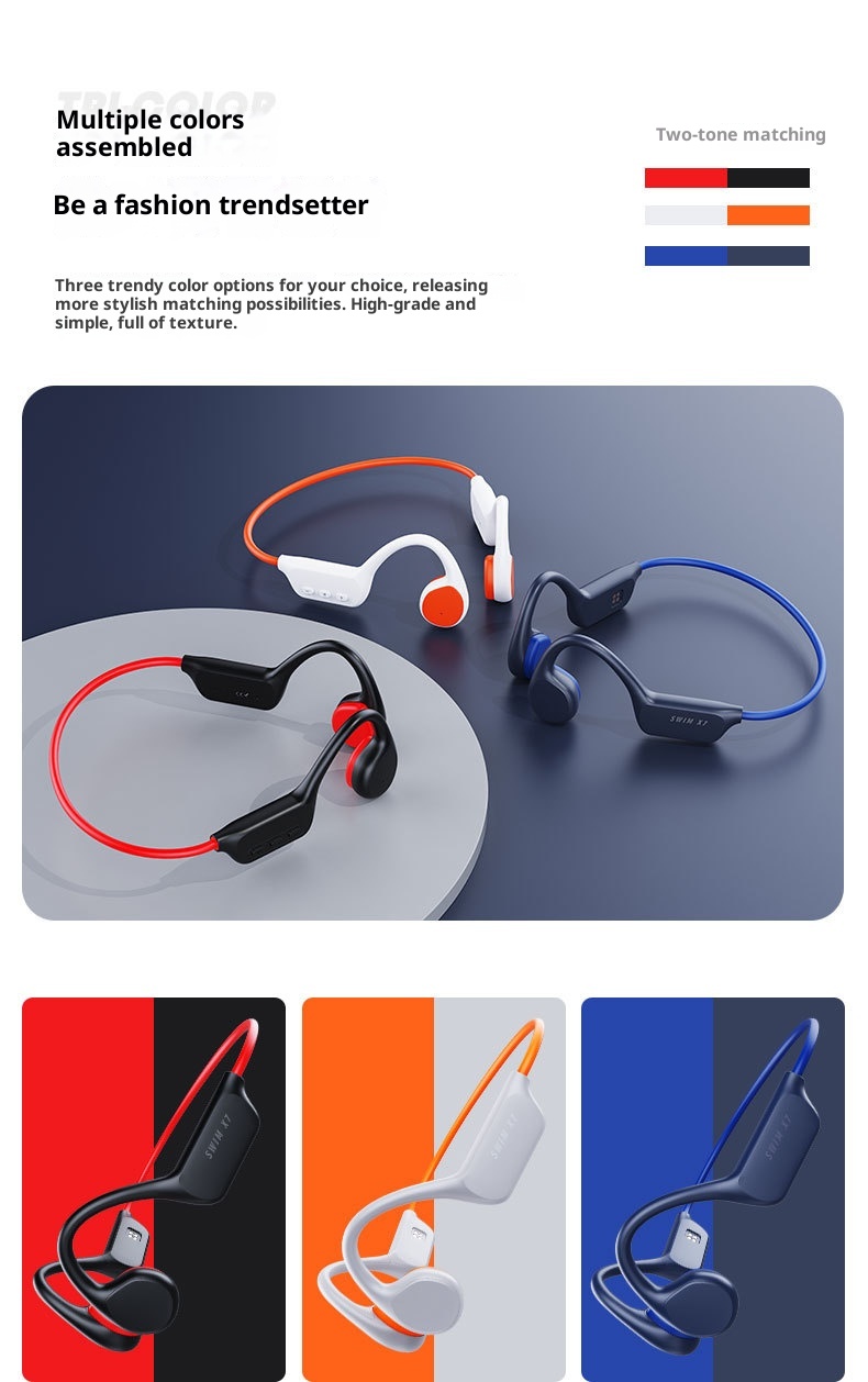 3c New X7 Knochenleitungs-Bluetooth-Headset mit 32 GB Speicher, wasserdicht, für Sport und Telefonate – Weltweit führender Bestseller_voghion.com