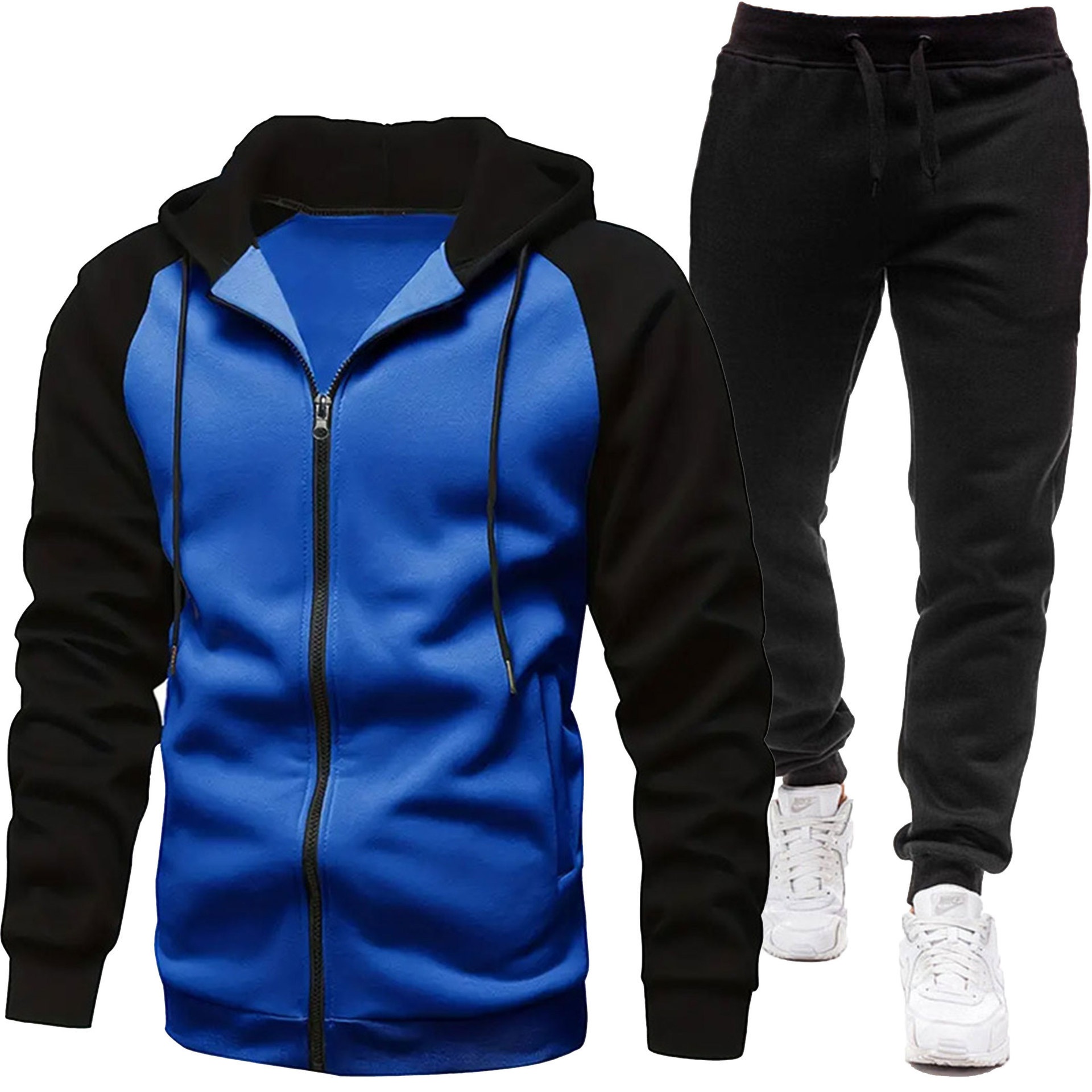 001 Cross-Border New Men's Jacket Autumn Winter European And American Color Block Fashion Raglan Sleeve Casual Sweatshirt_voghion.com