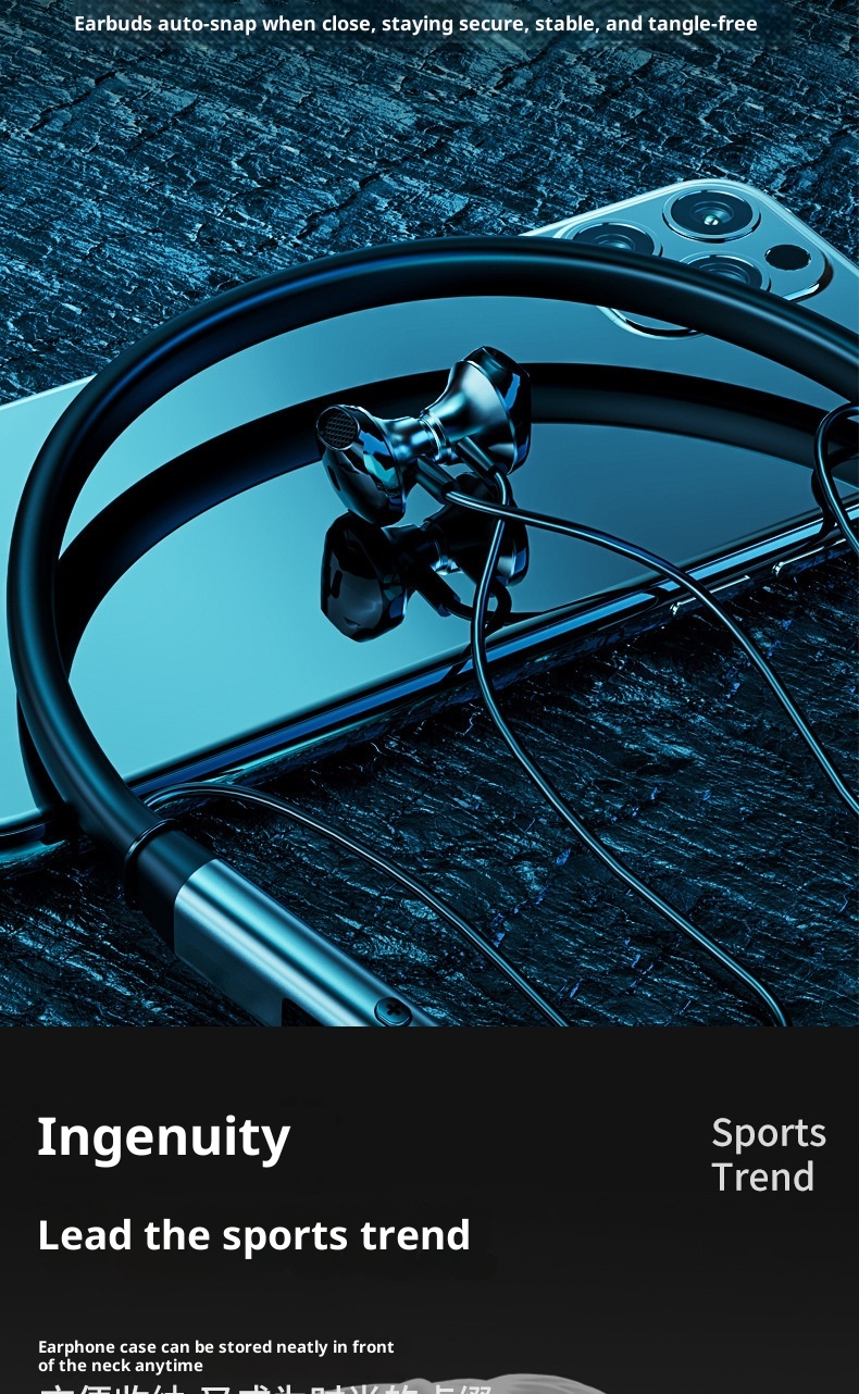 3c Nuove cuffie Bluetooth wireless 5.3 con archetto da collo e qualità audio elevata, slot per schede universale per giochi senza ritardi_voghion.com