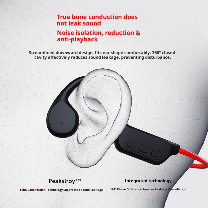 3c X7 Bone Conduction Wireless Non-In-Ear Sports Running Waterproof Over-Ear Bluetooth 5.3 Earphones_voghion.com
