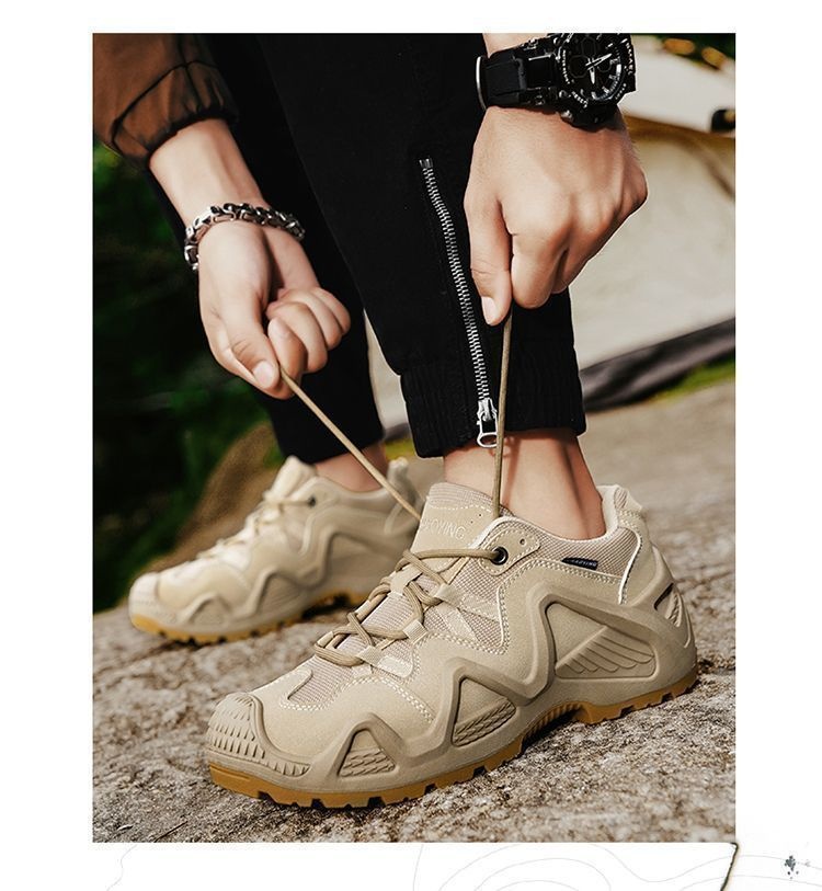 ShoeGlobe Herren 2025 Business Neue rutschfeste Wanderschuhe, strapazierfähige, niedrige, wasserdichte Outdoor-Trekking- und Wüstenstiefel_voghion.com