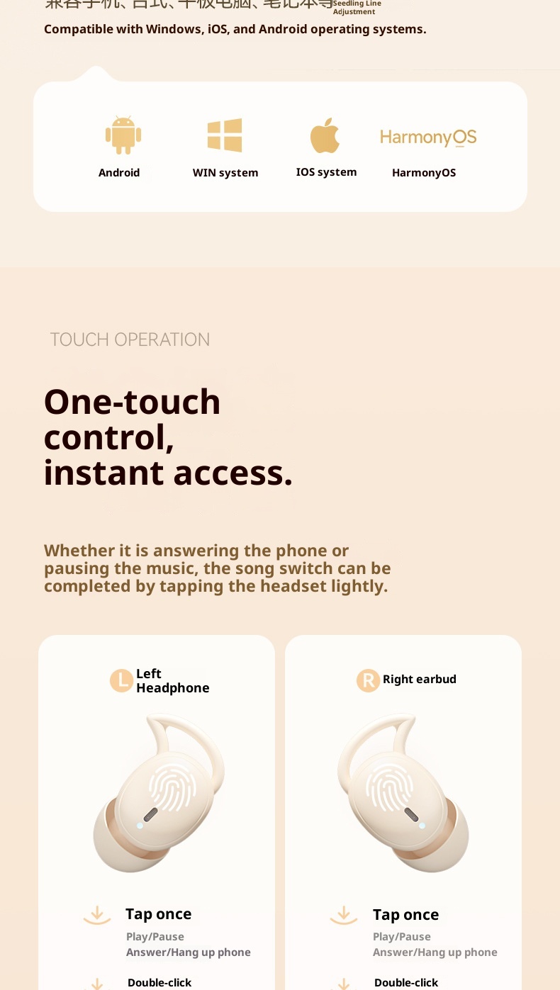 3c M73 Cross-Border Hot-Selling Wireless Bluetooth In-Ear Mini Digital Display Long Battery Life Sleep Noise Cancelling_voghion.com