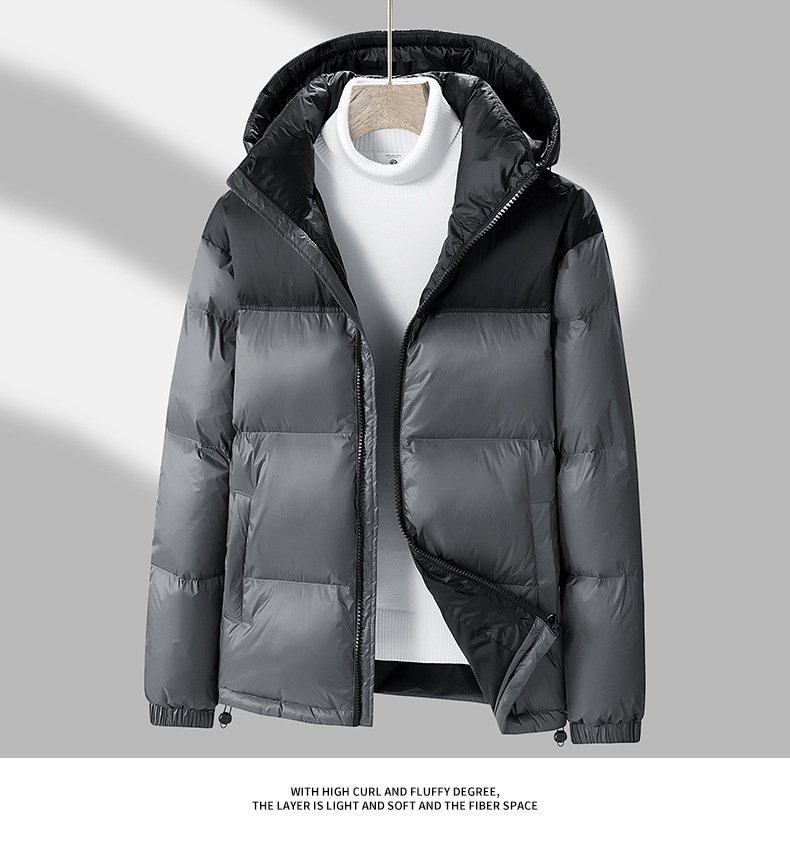 boy Winter New Men's Korean Style Color-Block Hooded Thickened Warm 90 White Goose Down Jacket Trendy Couple Cold-Resistant_voghion.com