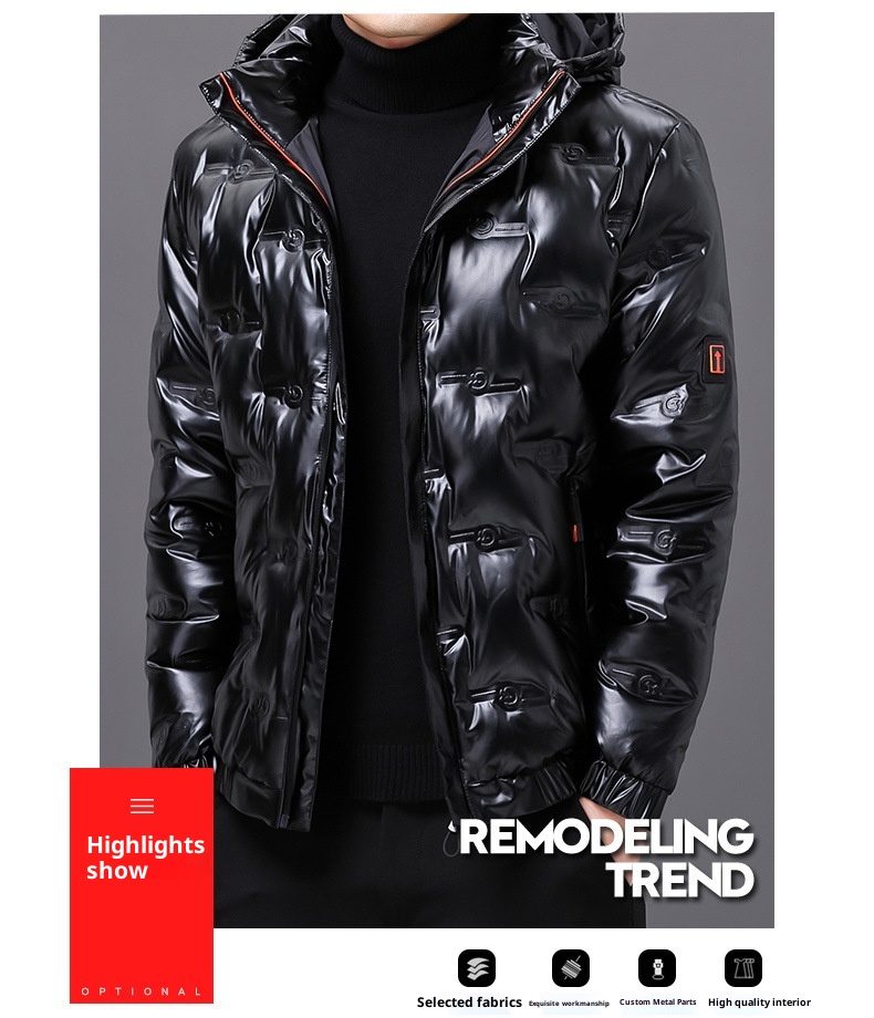 Giacca da uomo invernale con cappuccio, impermeabile, antivento, calda e spessa, in piuma d'anatra bianca, stile autunnale_voghion.com