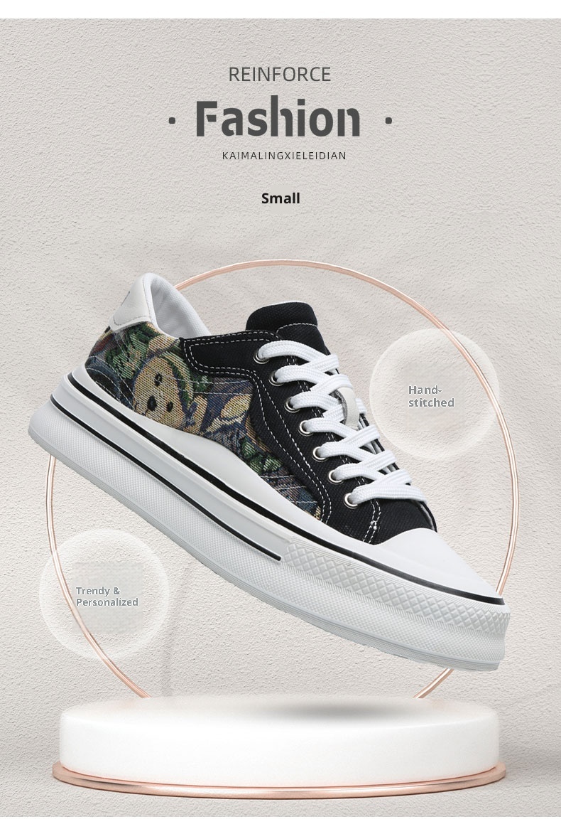 Zees Zees Zees Kaimalon 2025 Neue trendige Marken-Sneaker für den Freizeitbereich mit dicker Sohle, Design Sense Niche im europäischen Stil, koreanische Version, Canvas für Herren._voghion.com