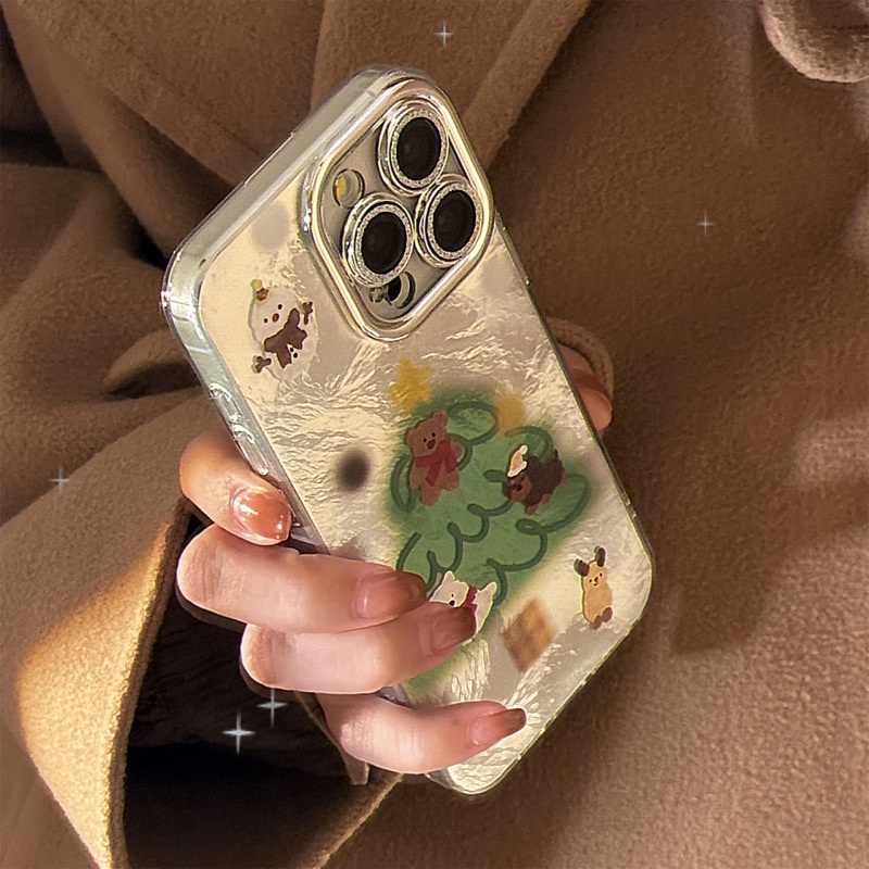 TechGlobe Schutzhülle für iPhone 16, iPhone 15 Pro Max, iPhone 14, iPhone 14 und iPhone 13 (passend für 16, 15 Pro Max und 14 Pro Max) mit Schneemann- und Weihnachtsbaummotiv sowie Herbst-/Wintermotiven._voghion.com