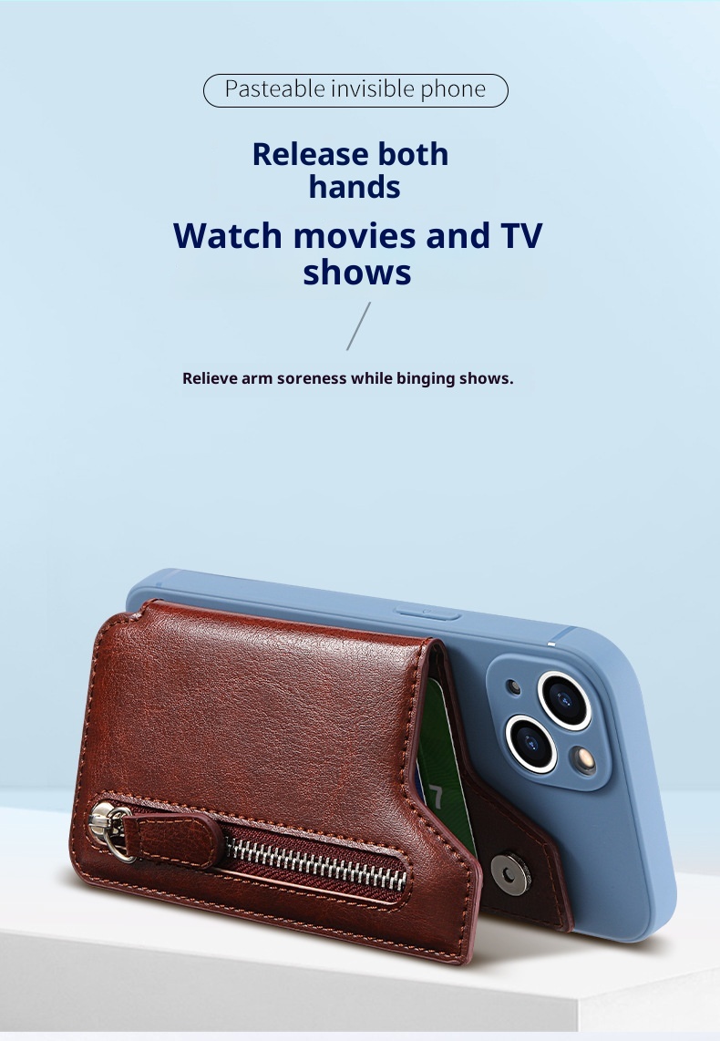 TechGlobe Back Sticker Multi-Functional Creative Insert Stand Holder Card Zipper Phone Case DIY Free Matching_voghion.com