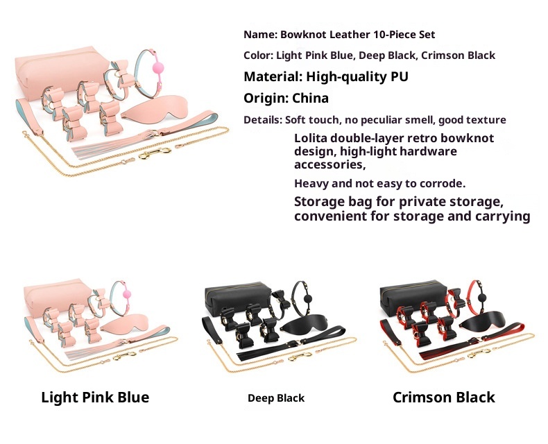 LuvBox SM Toys Set Kombinationsgeschenkset mit Handschellen, Halsband, Augenbinde und Aufbewahrungstasche für Erwachsene und Paare. Verfügbar für Dropshipping._voghion.com