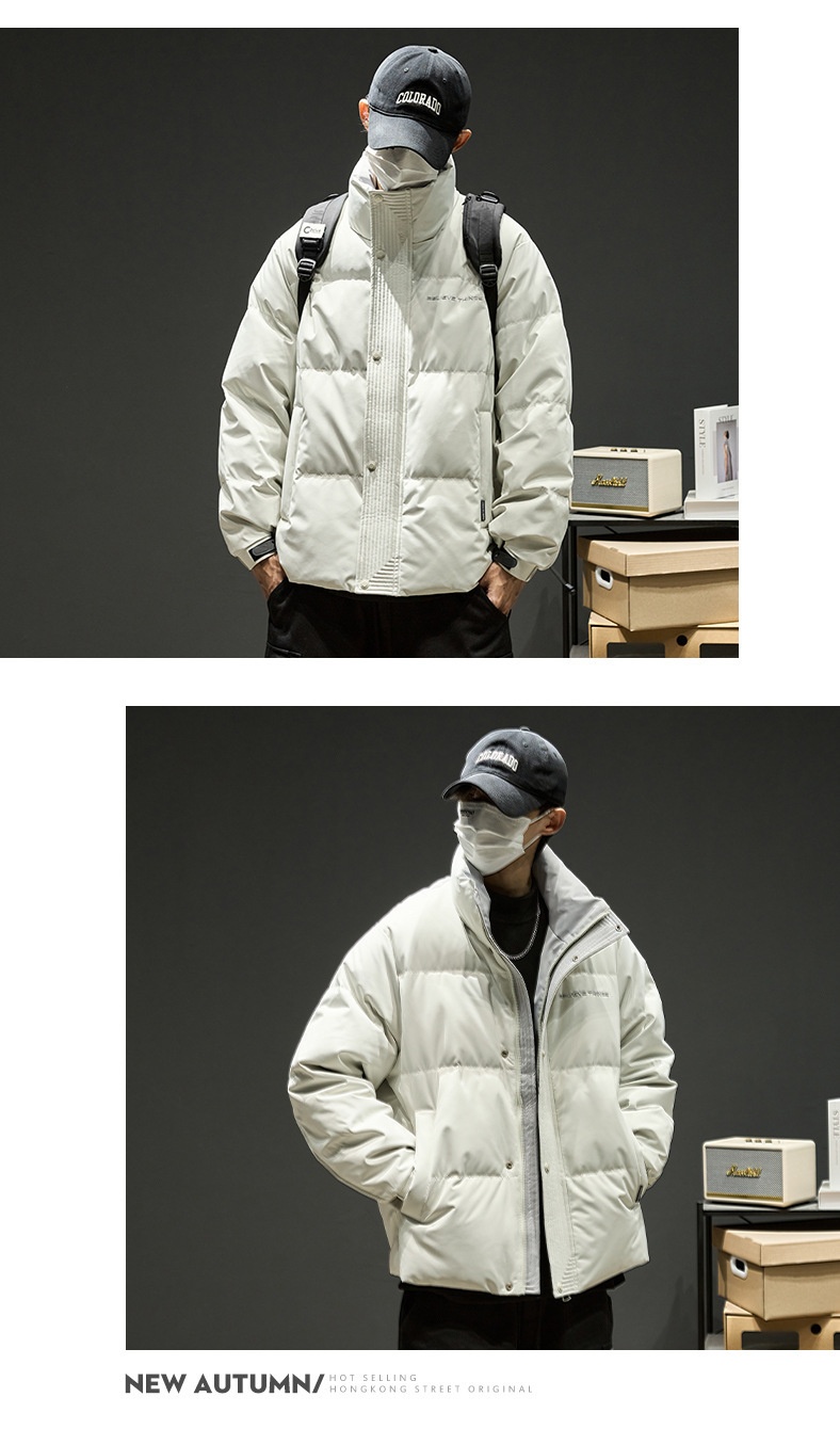 Jungen 2024 Neuer Stehkragen Warmer Dicker Mantel Winter Daunenjacke Herrenmode_voghion.com