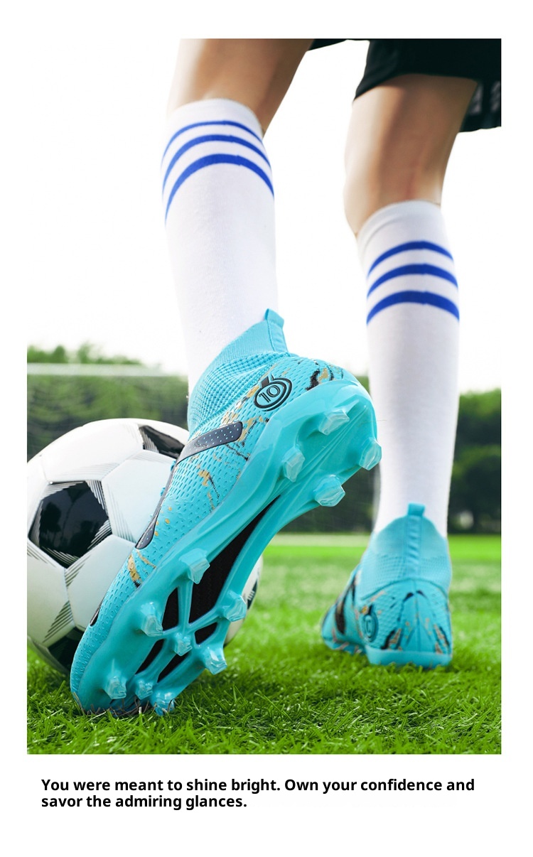 ShoeGlobe Cross-Border Xiyin Soccer Men And Women High-Top Competition Sports Spike Student Turf Green Training Shoes_voghion.com