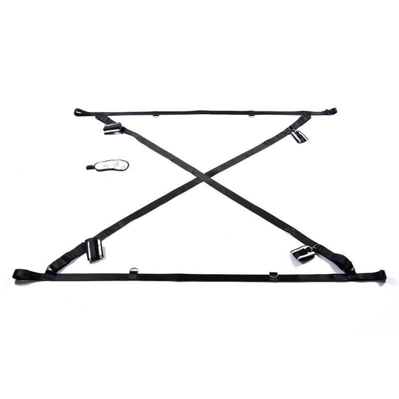 LuvBox Nuovo Stile Cinturino Una Parola Multi Cerchio Legatura Restrizione Letto Erotico Alternativa SM Regolabile Mani E Piedi Giocattoli Sessuali_voghion.com