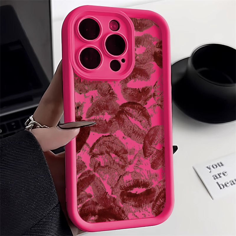 TechGlobe Full Screen Lip Print Compatible With IPhone 16 Pro Max 14 Phone Case 12/13 Precision Hole 11 Shockproof X_voghion.com
