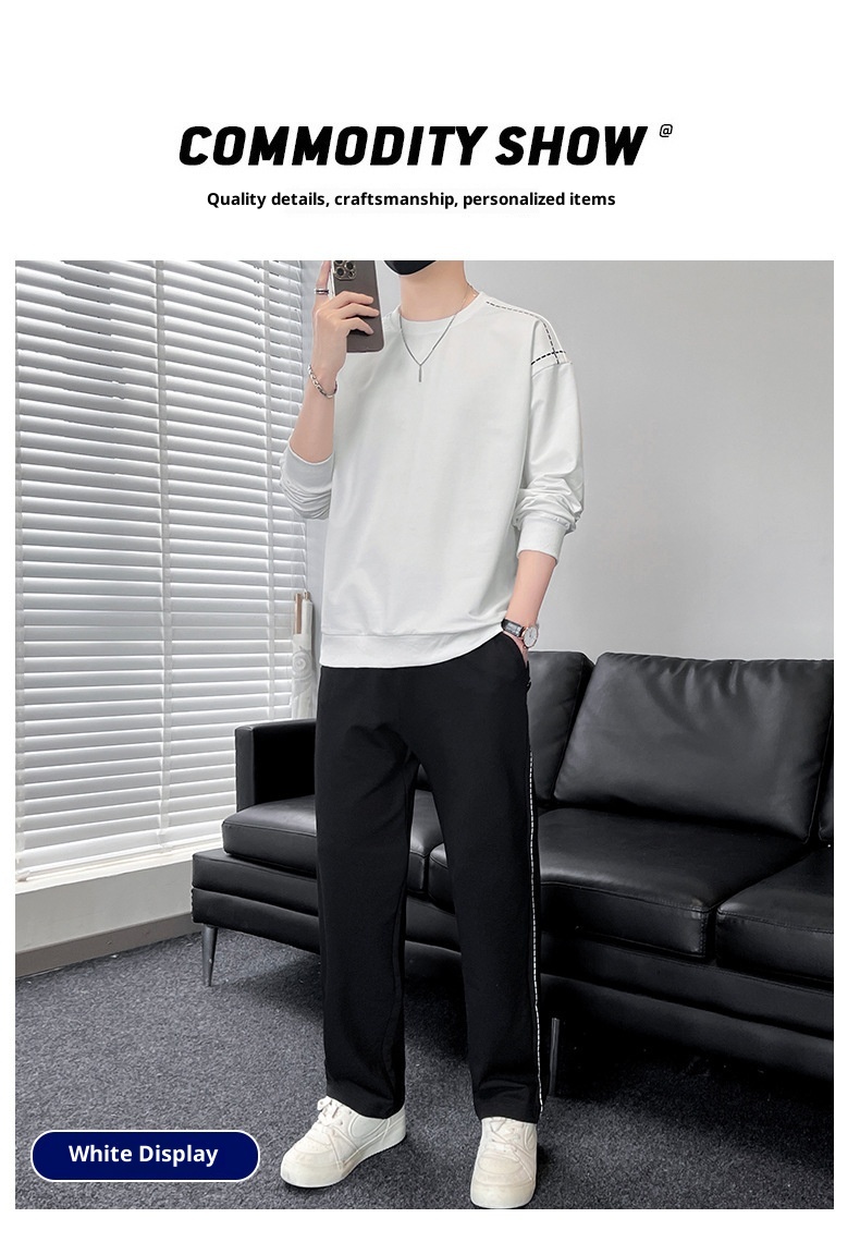 001 Diyu Shenlong Sweatshirt Casual For Men Spring And Autumn Long Pants Round Neck Pullover Tracksuit Two-Piece Set_voghion.com