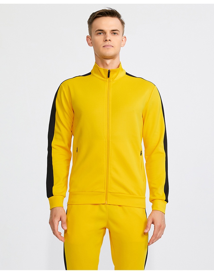 001 Autumn And Men's Jacket Winter Warm Two-Piece Zipper Casual Running Sportswear Set_voghion.com