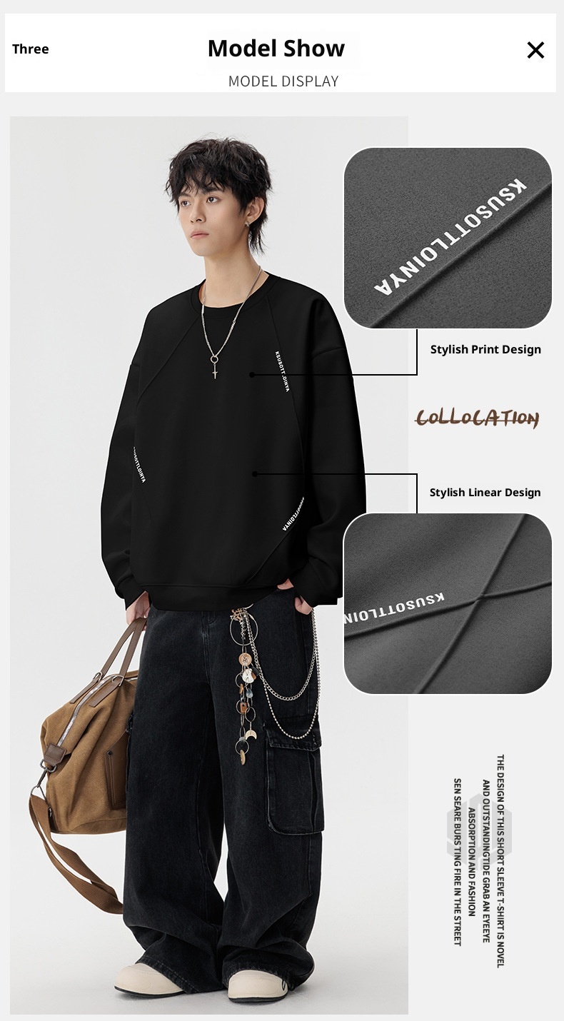 boy ACU Men's Clothing|Heavyweight American Style Crew Neck Autumn Winter Sweatshirt For Men, Structured Patchwork Pullover_voghion.com