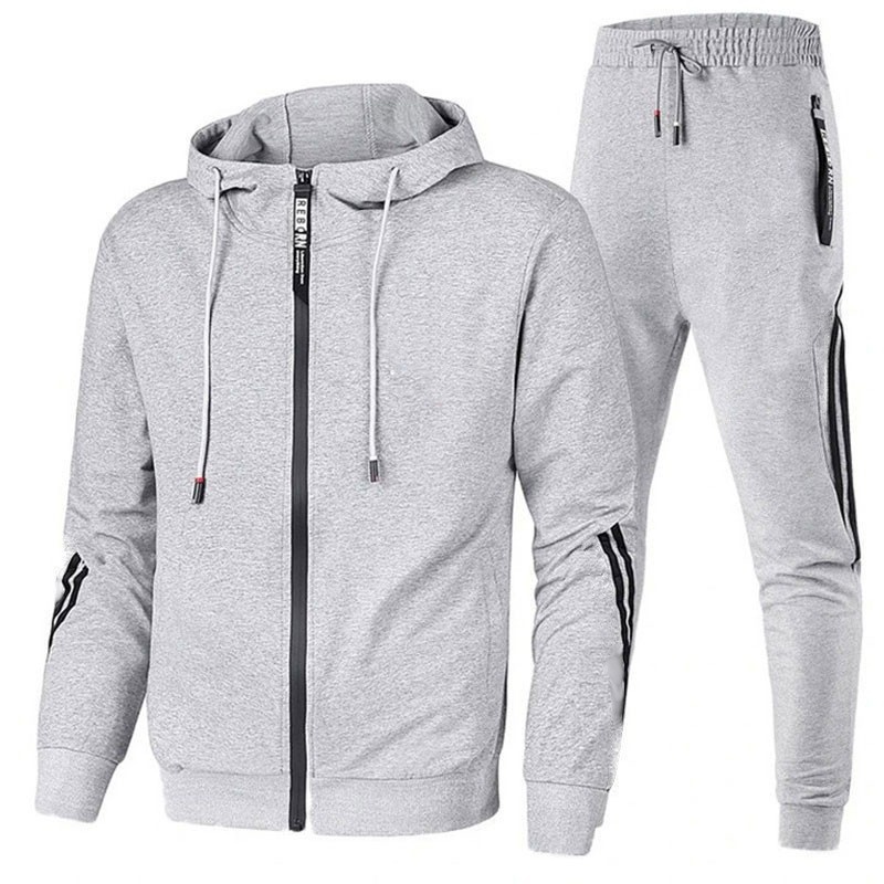 001 Produttore all'ingrosso Primavera e autunno Felpa con cappuccio da uomo alla moda Unisex Set sportivo casual da corsa_voghion.com