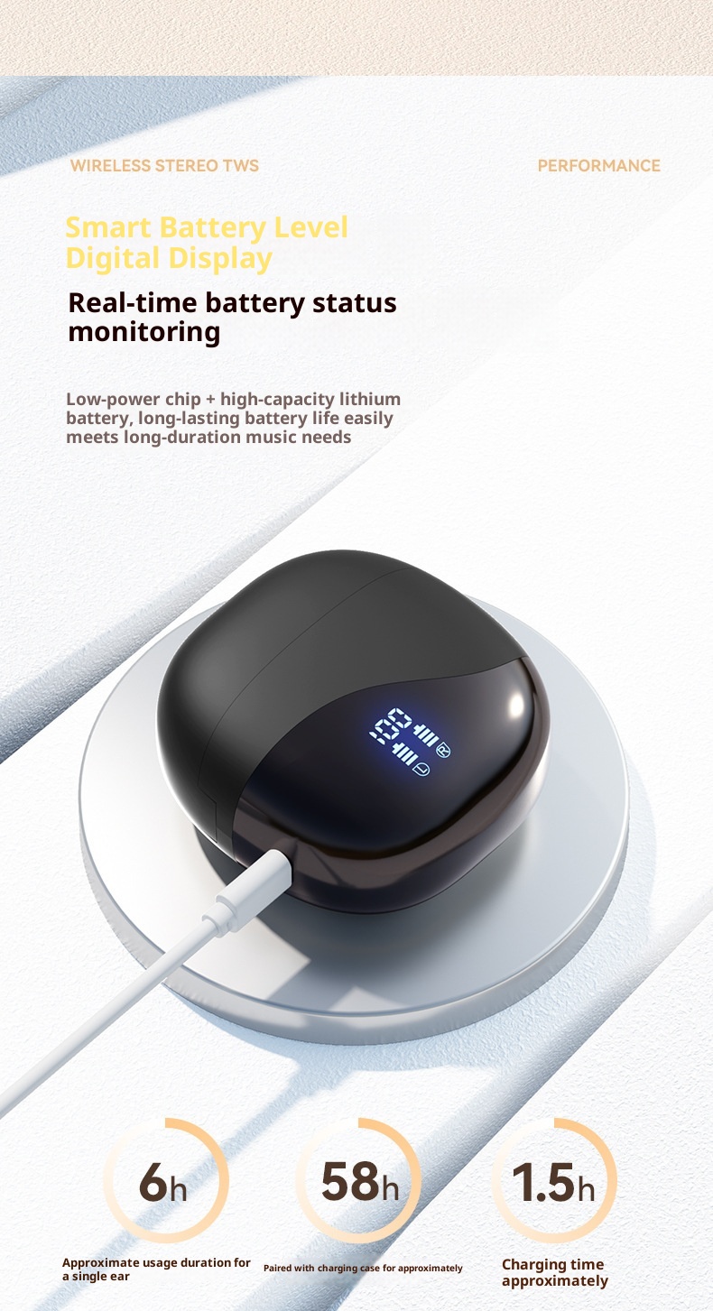 3c AI Translation Bluetooth Earbuds Bone Conduction Non-In-Ear Battery Display Long-Wear Comfortable Gaming Low_voghion.com