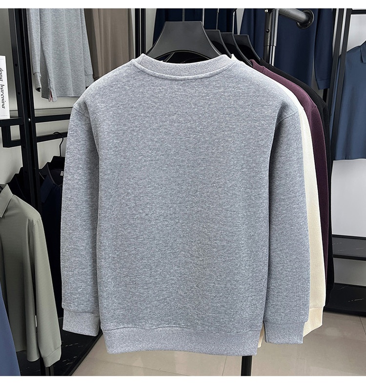 Erkek Çocuk Pamuklu Uzun Kollu Tişört İlkbahar Sonbahar 2025 Yeni Yuvarlak Yaka Sweatshirt İç Giyim Ağır Tabanlı Gömlek Erkek Stili_voghion.com