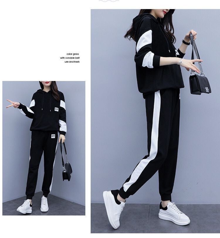 001 Plus Size Clothing Fat MM Suit 2025 Autumn New Loose Fashion Sports Two-Piece Set Women's Trendy_voghion.com