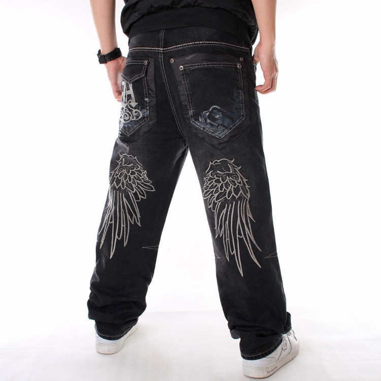 Jeans hip-hop tendance pour homme, style européen et américain, vêtements de danse de rue, pantalon de skate ample délavé, grandes tailles_voghion.com