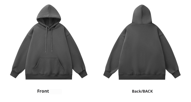 boy Extra Large Size 150kg Wearable OVERSIZE Cross-Border Export Men's Drop Shoulder Loose Solid Color Plain Hoodie_voghion.com