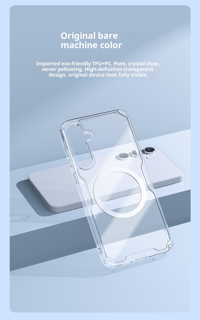 Étui de téléphone TechGlobe Nillkin compatible avec Samsung Galaxy A55 Aibag Transpaent magnétique souple avec protection contre les chocs_voghion.com