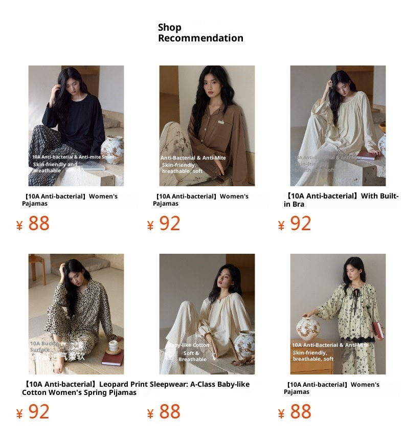 ChicShe 10A Antibacterial Pajamas For Women, Spring And Autumn Long Sleeve 2025 New Style, High-End Feel, Pure Cotton, Plus Size_voghion.com