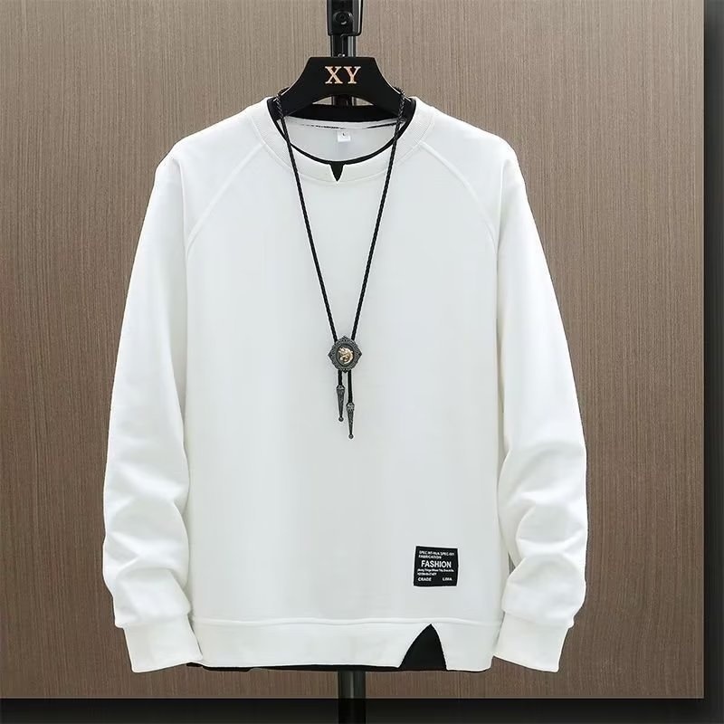 boy Spring And Autumn Sweatshirt For Men, Ins Trendy Brand, Loose Round Neck T-Shirt, Two-Piece Long Sleeve Clothing,_voghion.com