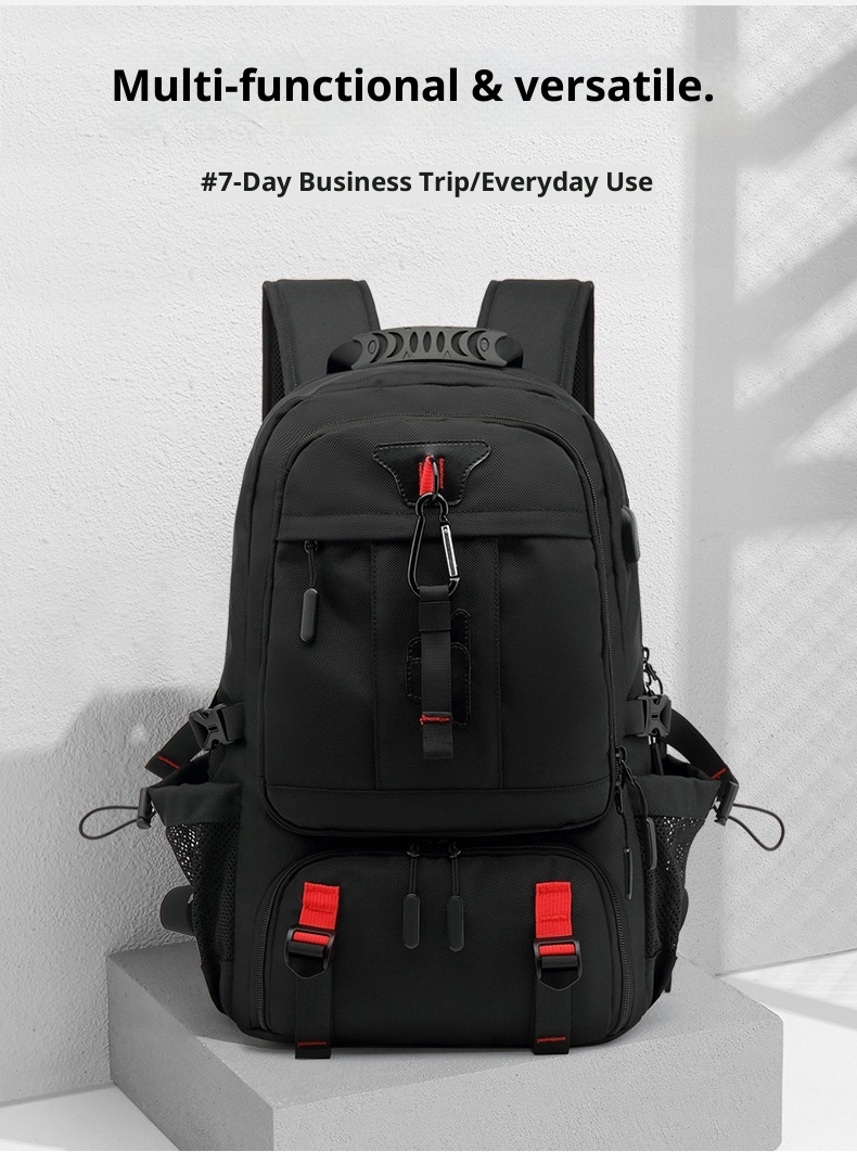 Sac à dos de randonnée ActiveGo, grande capacité, avec port USB, pour femmes et hommes, idéal pour les voyages d'affaires et de loisirs. Respirant._voghion.com