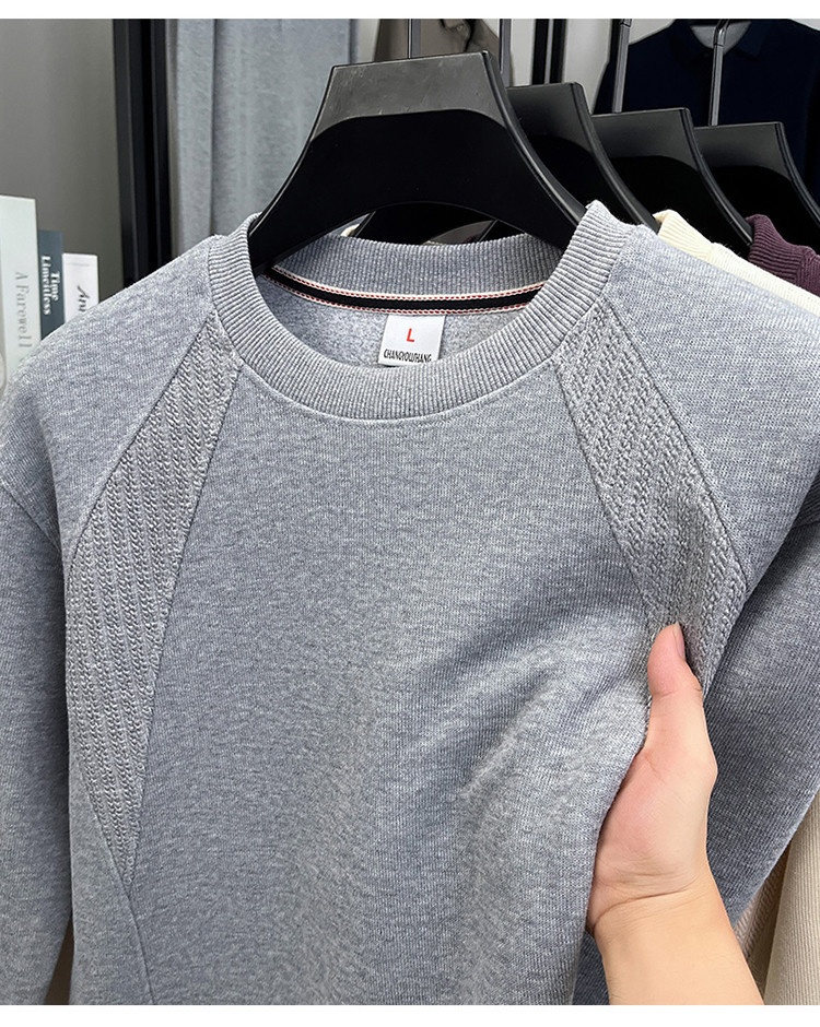 Erkek Çocuk Pamuklu Uzun Kollu Tişört İlkbahar Sonbahar 2025 Yeni Yuvarlak Yaka Sweatshirt İç Giyim Ağır Tabanlı Gömlek Erkek Stili_voghion.com