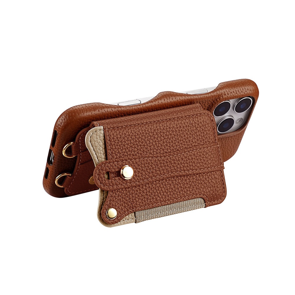 Custodia a tracolla in pelle creativa TechGlobe adatta per iPhone 17 Pro Max con porta carte a coda di pesce_voghion.com