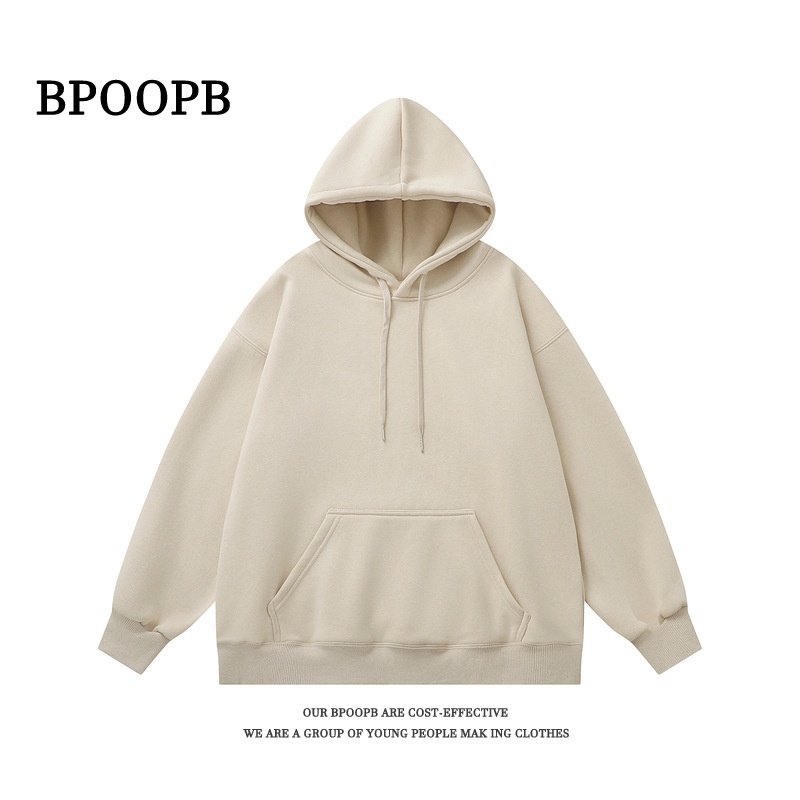 boy Extra Large Size 150kg Wearable OVERSIZE Cross-Border Export Men's Drop Shoulder Loose Solid Color Plain Hoodie_voghion.com