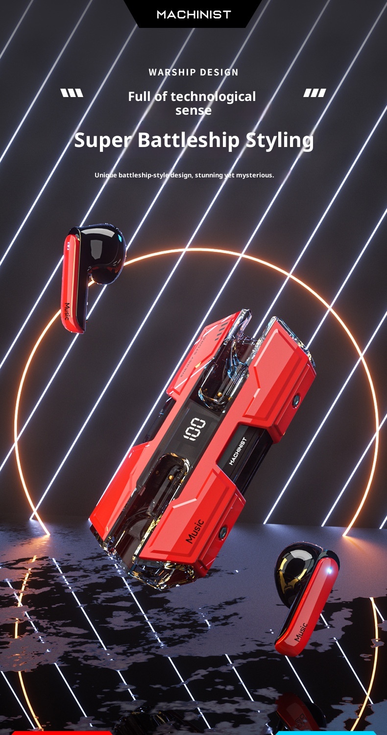 3c G20 Mecha Bluetooth-Kopfhörer, HD-Sound, lange Akkulaufzeit, Leistungsanzeige, cooles Kriegsschiff-Design, TWS kabellos_voghion.com