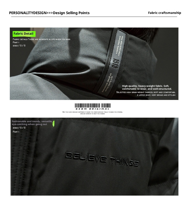 Jungen 2024 Neuer Stehkragen Warmer Dicker Mantel Winter Daunenjacke Herrenmode_voghion.com