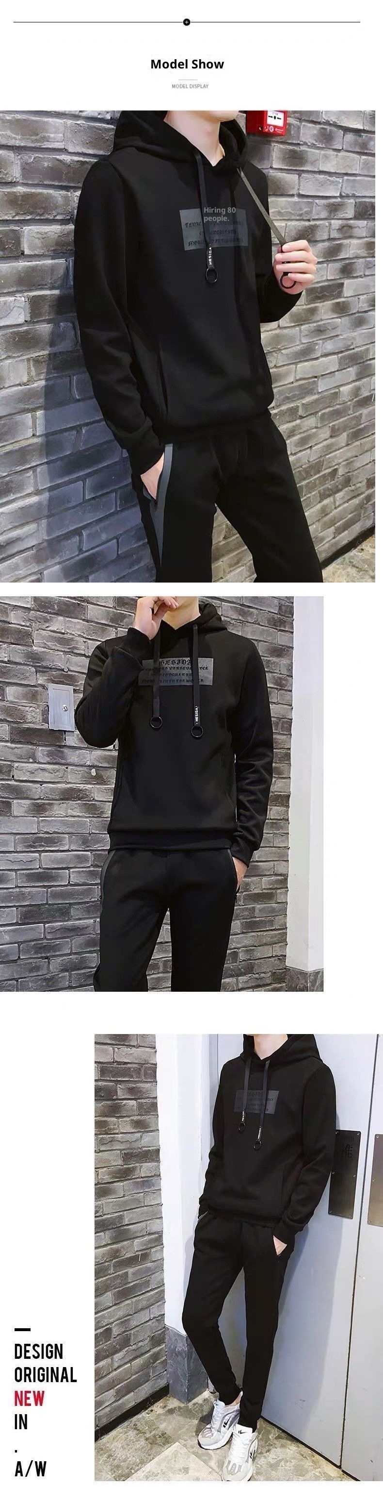 001 2024 Herbst/Winter Stilvolles Hoodie-Sweatshirt Dreiteiler-Set Trendige Fleece-Kleidung Sportanzug Herrenmode_voghion.com