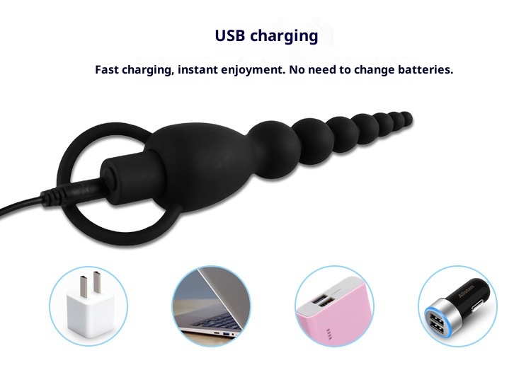 LuvBox LoveRing Anello dell'amore Camera posteriore Tirare Bead Plug anale Ricarica Vibrazione Frequenza Regolazione Giocattoli sessuali Uomini e donne Piccolo_voghion.com