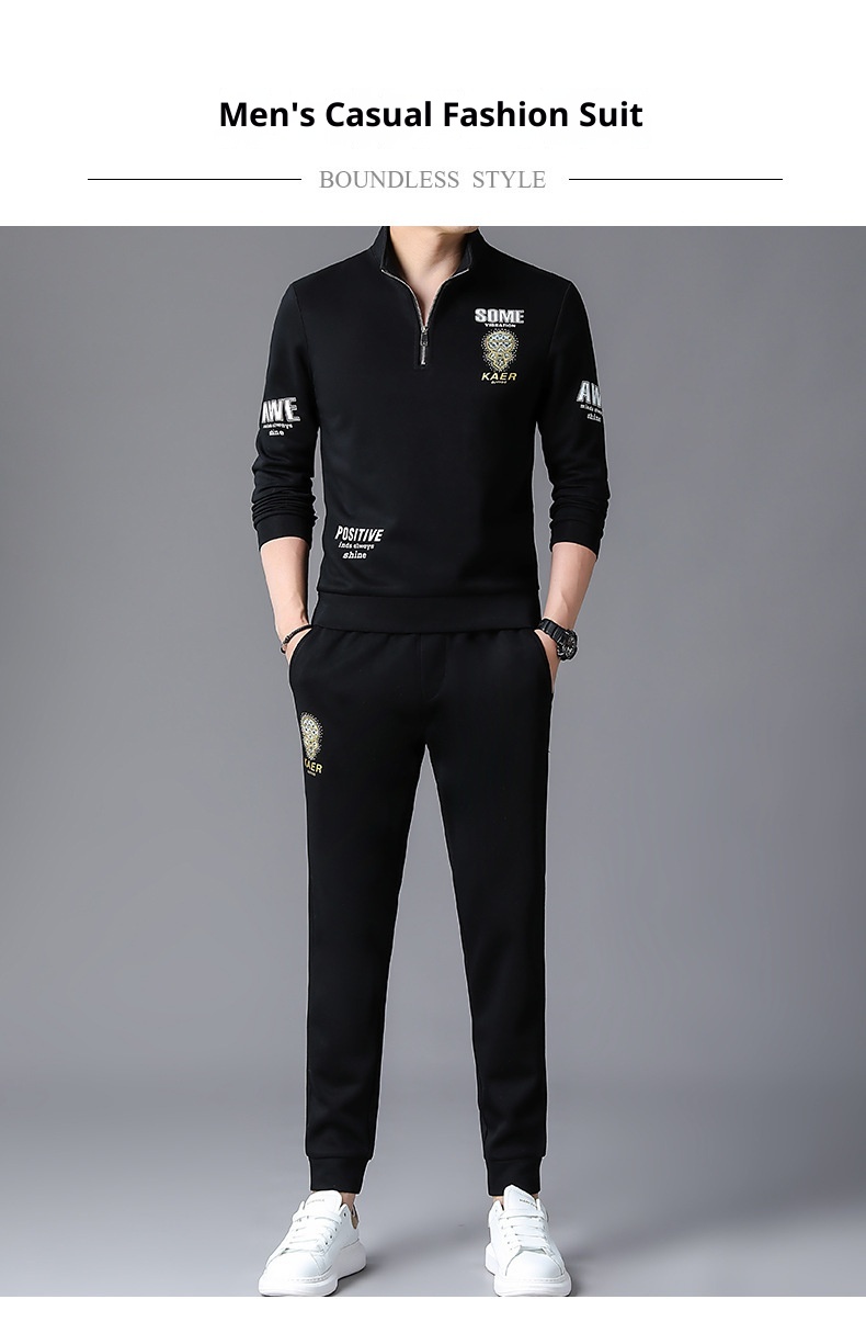 001 Abito casual da uomo di mezza età, a maniche lunghe, primavera e autunno, con mezza cerniera, colletto alla coreana, alla moda, sportivo_voghion.com