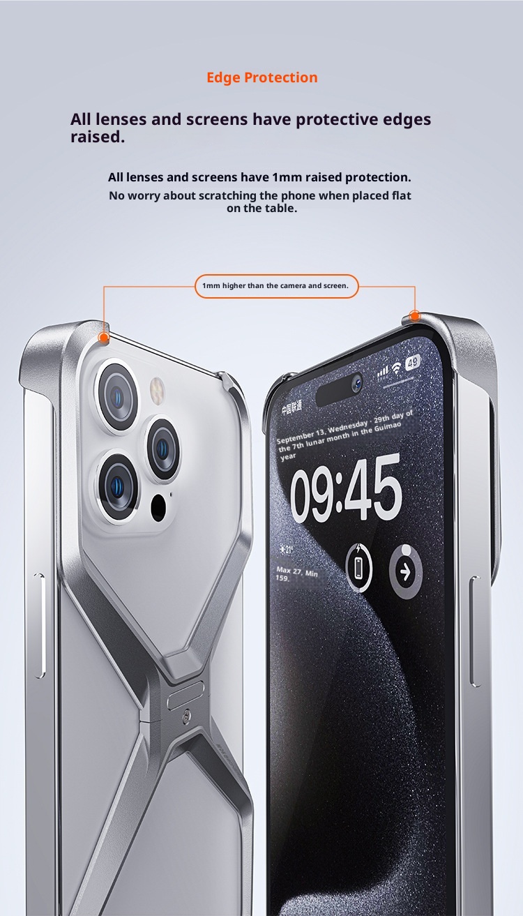TechGlobe Suitable For 17 Max Phone IPhone 16 Pro Aluminum Alloy New Hollow Frameless Heat Dissipation X Case_voghion.com