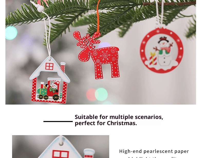 Lillian Decorations Kreativer Weihnachtsbaum Rentier Kleines Geschenk Exquisite Holzbox Bemalte Hängeornamente_voghion.com