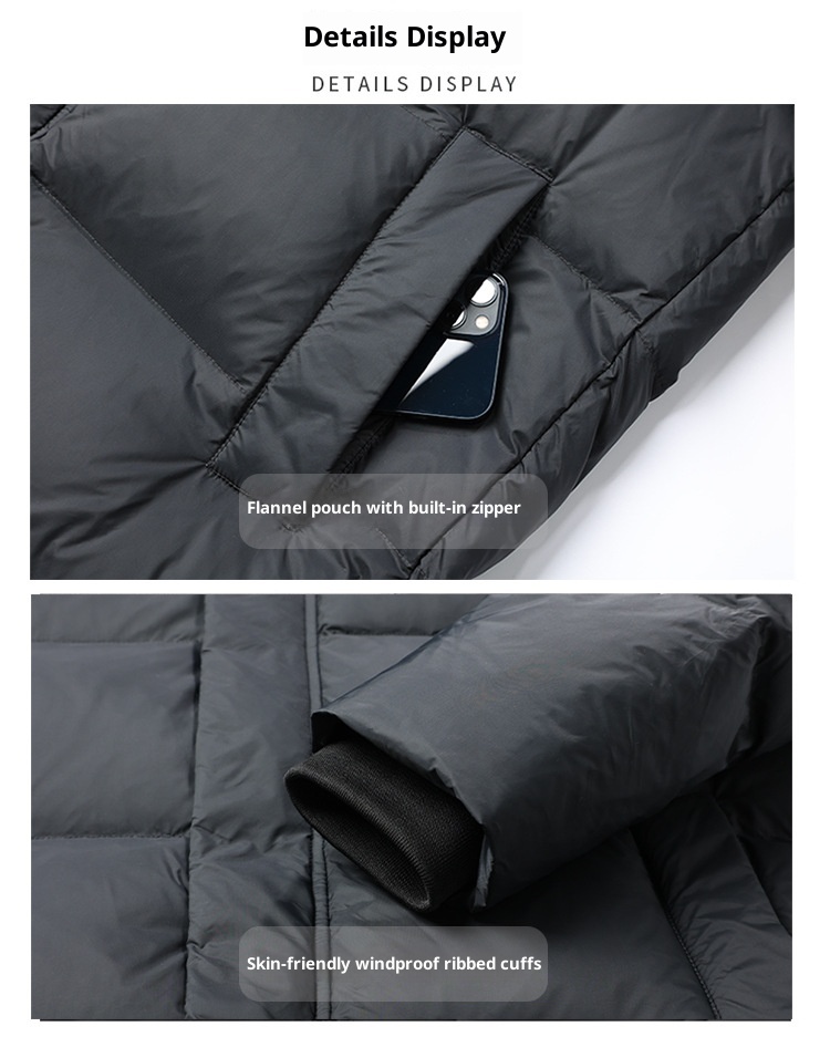 Winterjacke für Jungen 2025, mittellang, dick gefüttert, mit Daunenfüllung, warm, ideal für Väter, kältebeständige Kleidung, Großhandel_voghion.com