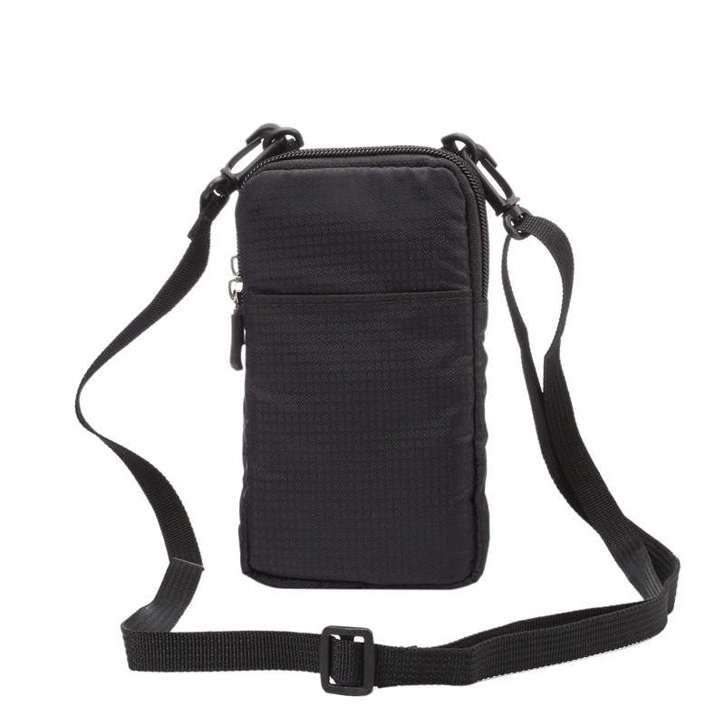 TechGlobe Universal Plaid Canvas Zipper For IPhone 11 Samsung Huawei Phone Waist Hanging Bag Protective Case_voghion.com