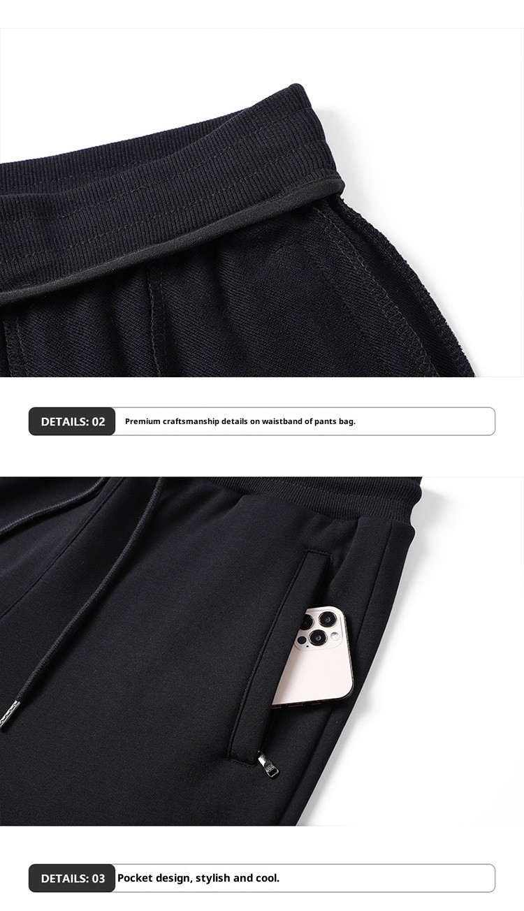 001 100% Cotton Sports Suit For Men, Spring Autumn Hooded Sweatshirt And Casual Sweatpants Two-Piece Set, Fleece-Lined, Plus_voghion.com